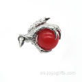 Plata esterlina 925 Jade rojo 15 mm Sphere Dragon Claw colgante de joyería